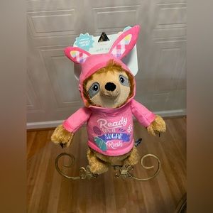 Multicolor Sloth With Squeaker. Ready For Suggar Easter 12.5” With Squeaker